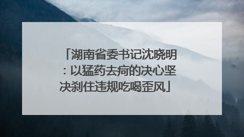 湖南省委书记沈晓明：以猛药去疴的决心坚决刹住违规吃喝歪风